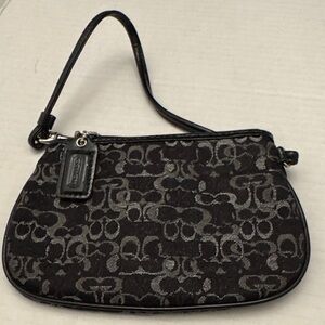 Coach Black and silver shimmer CC’s Signature Wristlet /Coin purse